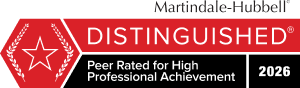 Martindale-Hubbell Distinguished — Peer Rated for High Professional Achievement 2026