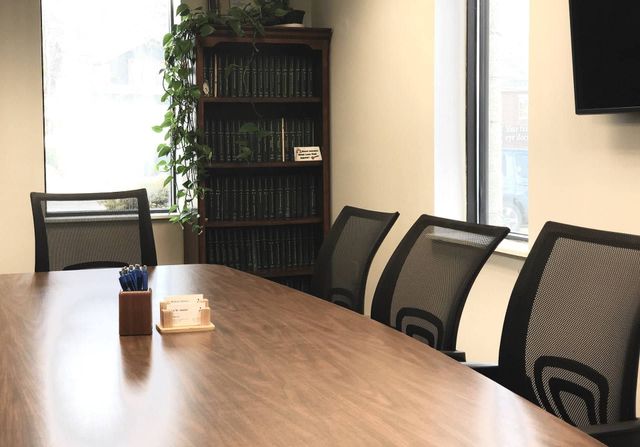 The conference table at Ament Law Group's Murrysville office